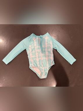 wonder nation Aqua Tie-Dye Infant Rash Guard Top